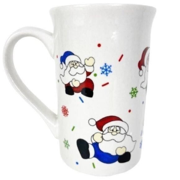 Santa’s & Snowflakes 12 ounce Royal Norfolk Coffee Mug - Picture 4 of 7